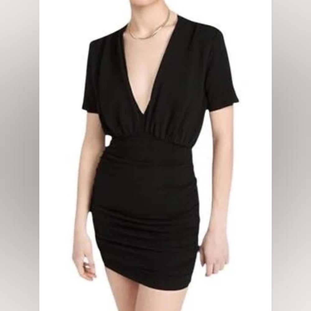 Monroe Deep V Super Soft Black Dress Small